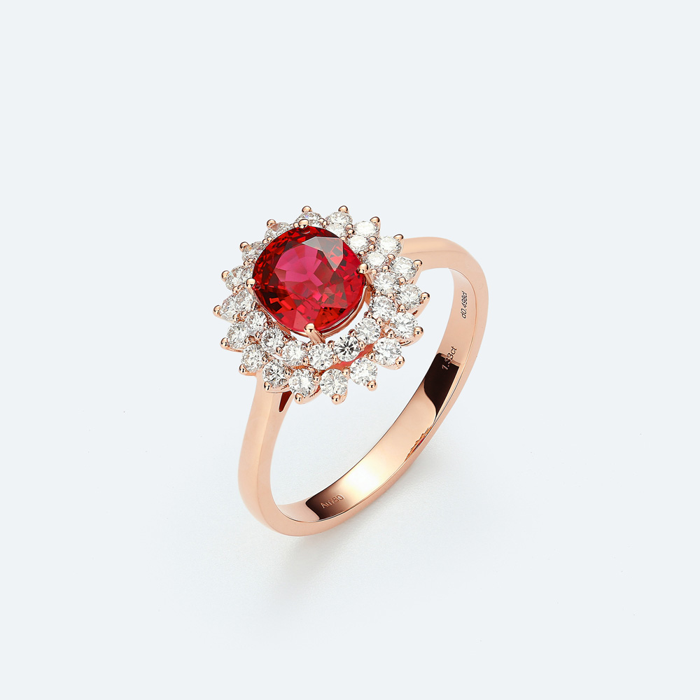 Floral Ode Collection 18K Gold & Ruby Women's Ring