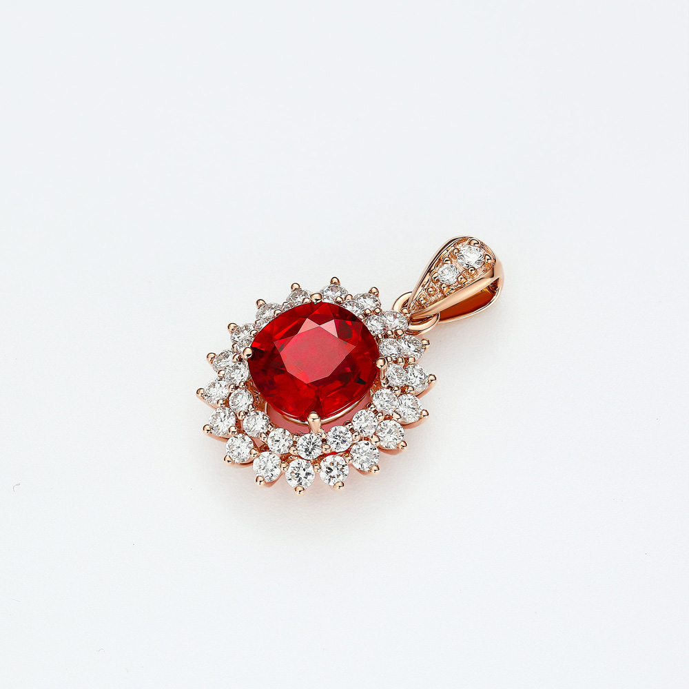 Floral Ode Collection 18K Gold & Ruby Pendant