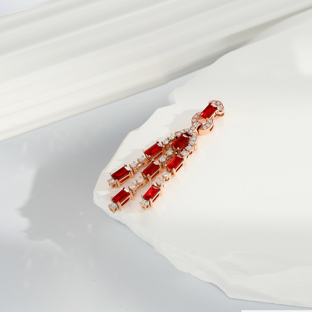 Sunset Glow 18K Gold & Ruby Pendant