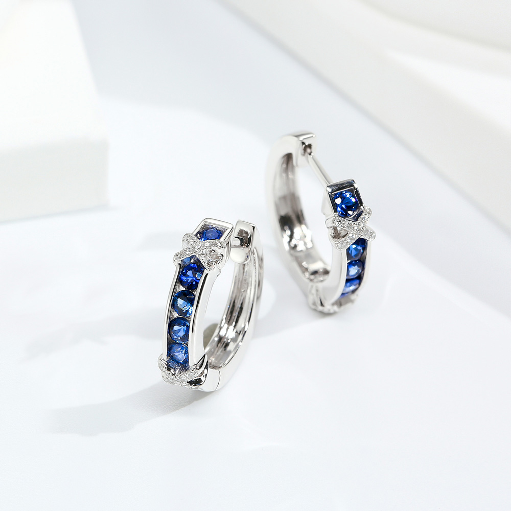 Sassy Collection 18K Gold & Sapphire Earrings