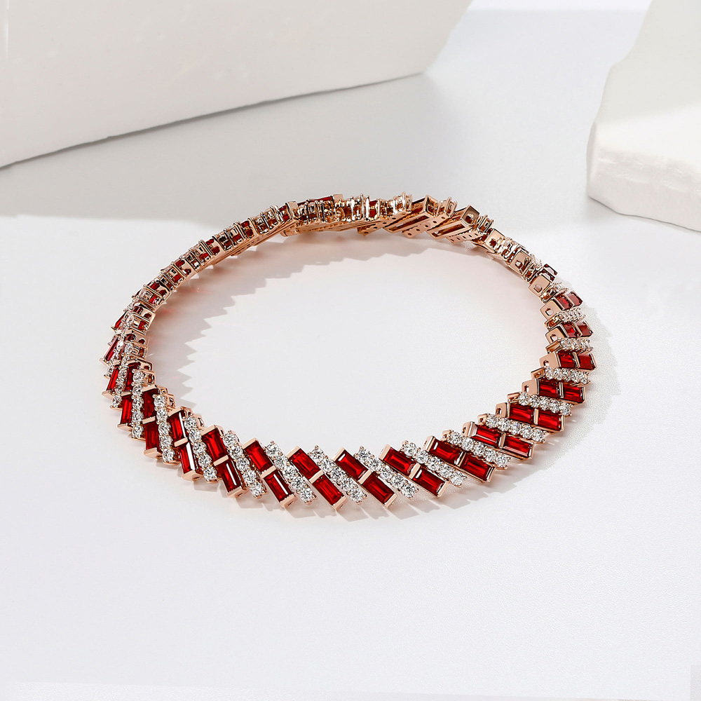 Luxurious Splendor Collection 18K Gold & Ruby Bracelet