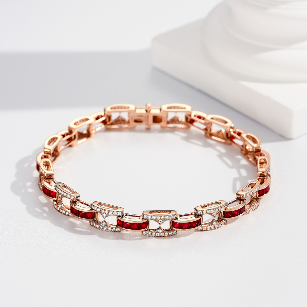 Glistening Radiance 18K Gold & Ruby Bracelet