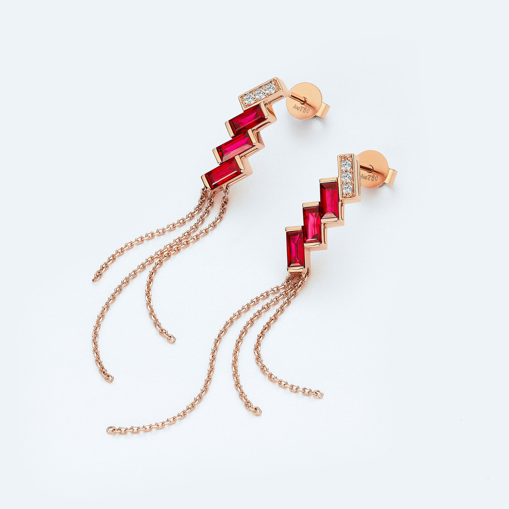 Dazzling Glow 18K Gold & Ruby Earrings