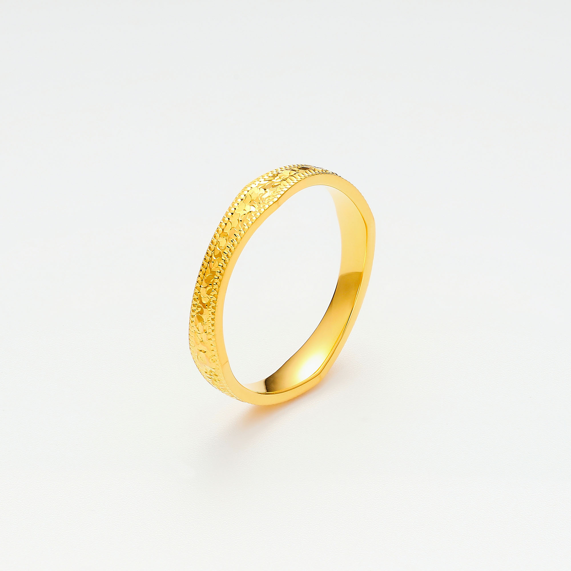 Wave of Gold Collection · 5G Gold CNC Sparkling Ice Ring