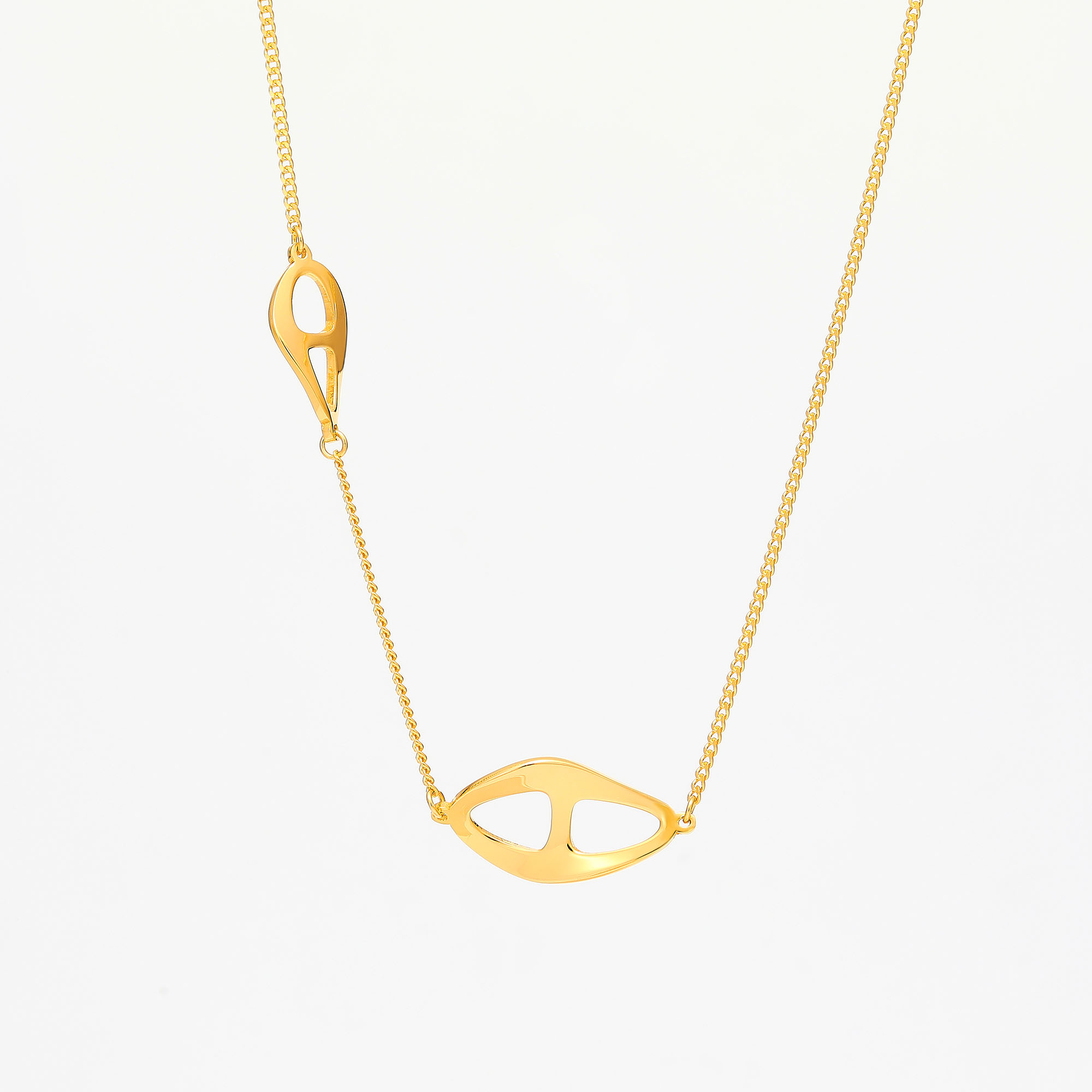 Elegant Ode Series · 5G Gold Mirror High - light Pig Nose Necklace