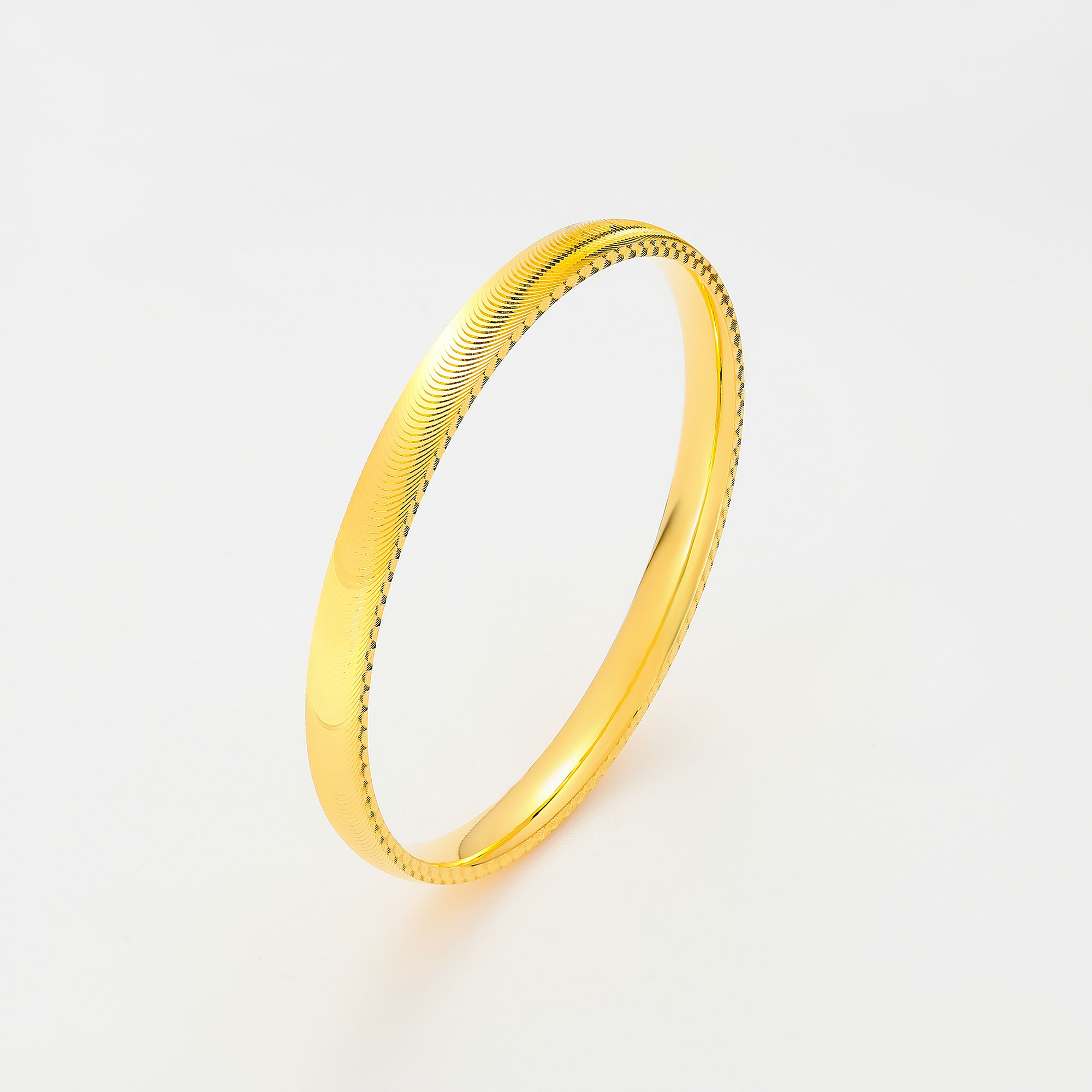 Eternal Light and Shadow · 5G Gold CNC Hollow Bangle