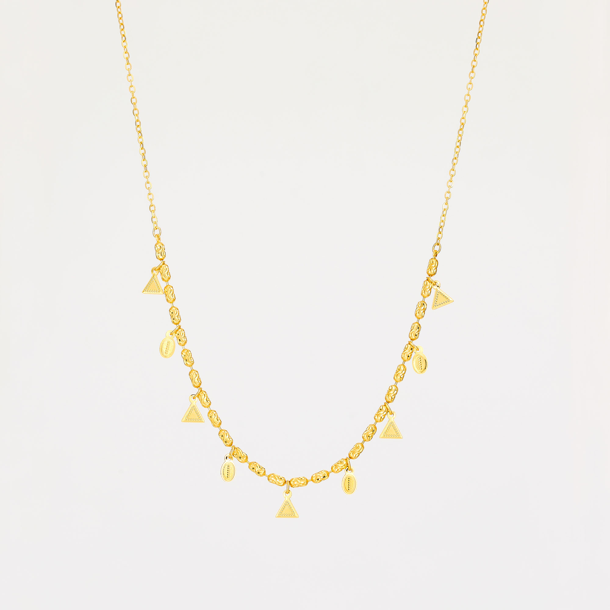  "Unrestrained Elegance" 5G Gold CNC Diamond Chain Necklace
