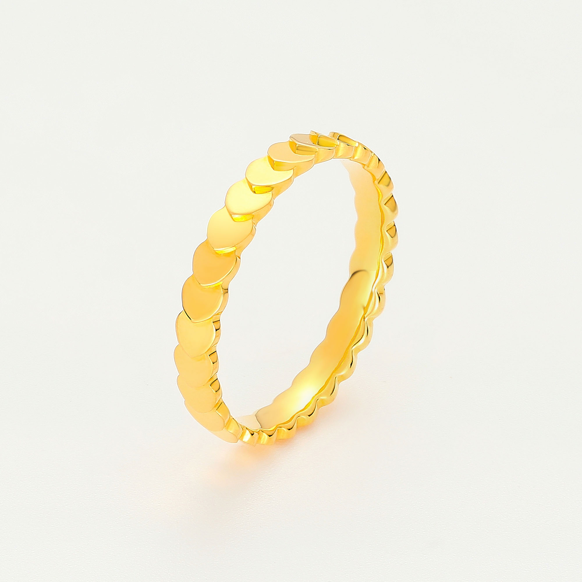 Romantic Heart Path · 5G Gold CNC Ring