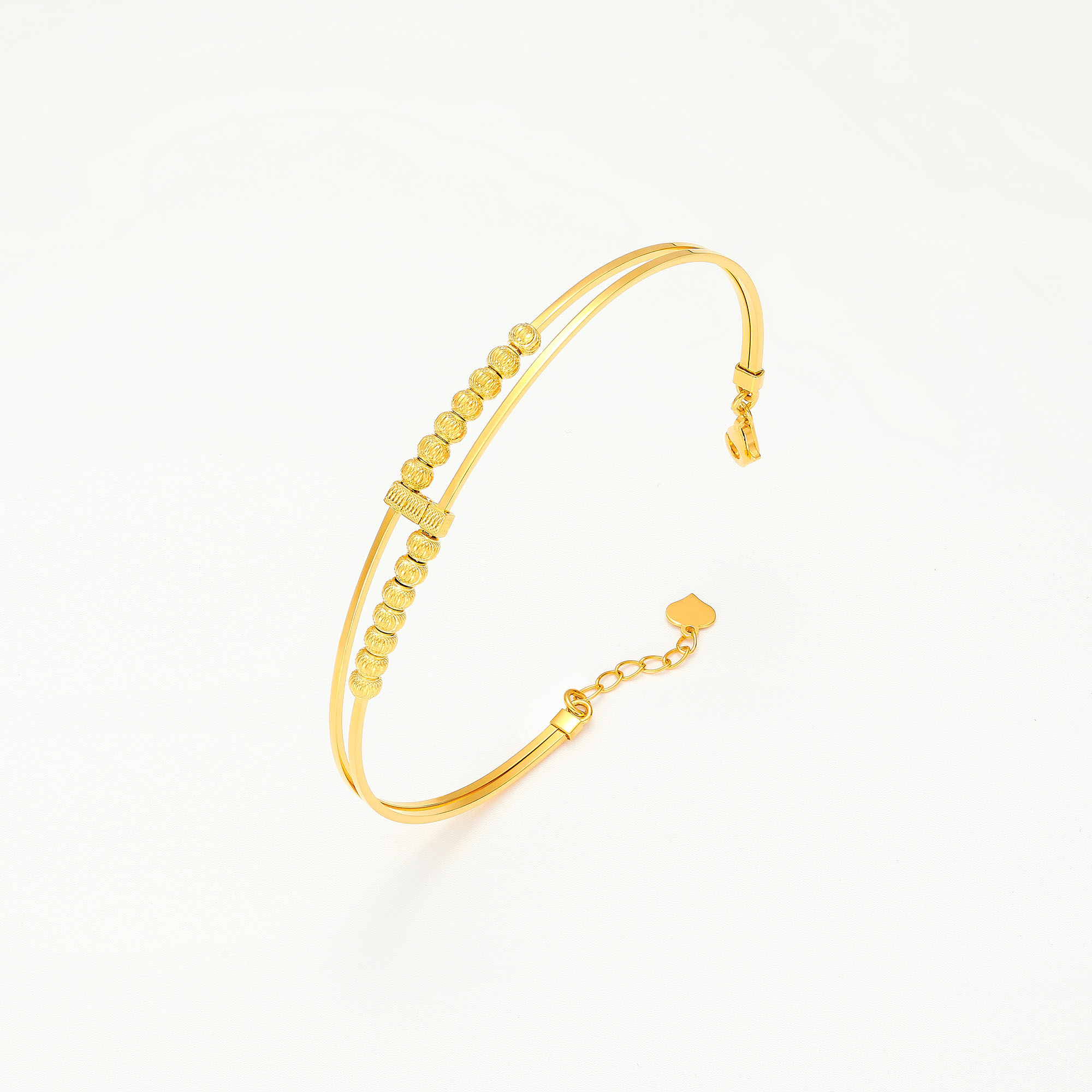 Elegant Brilliance · 5G Gold CNC Beaded Bracelet