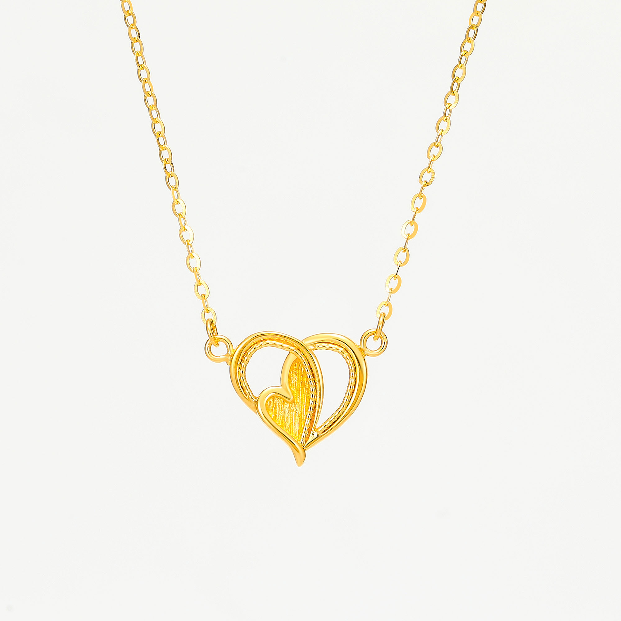 Heart to Heart · 5G Gold Filigree Love Heart Necklace