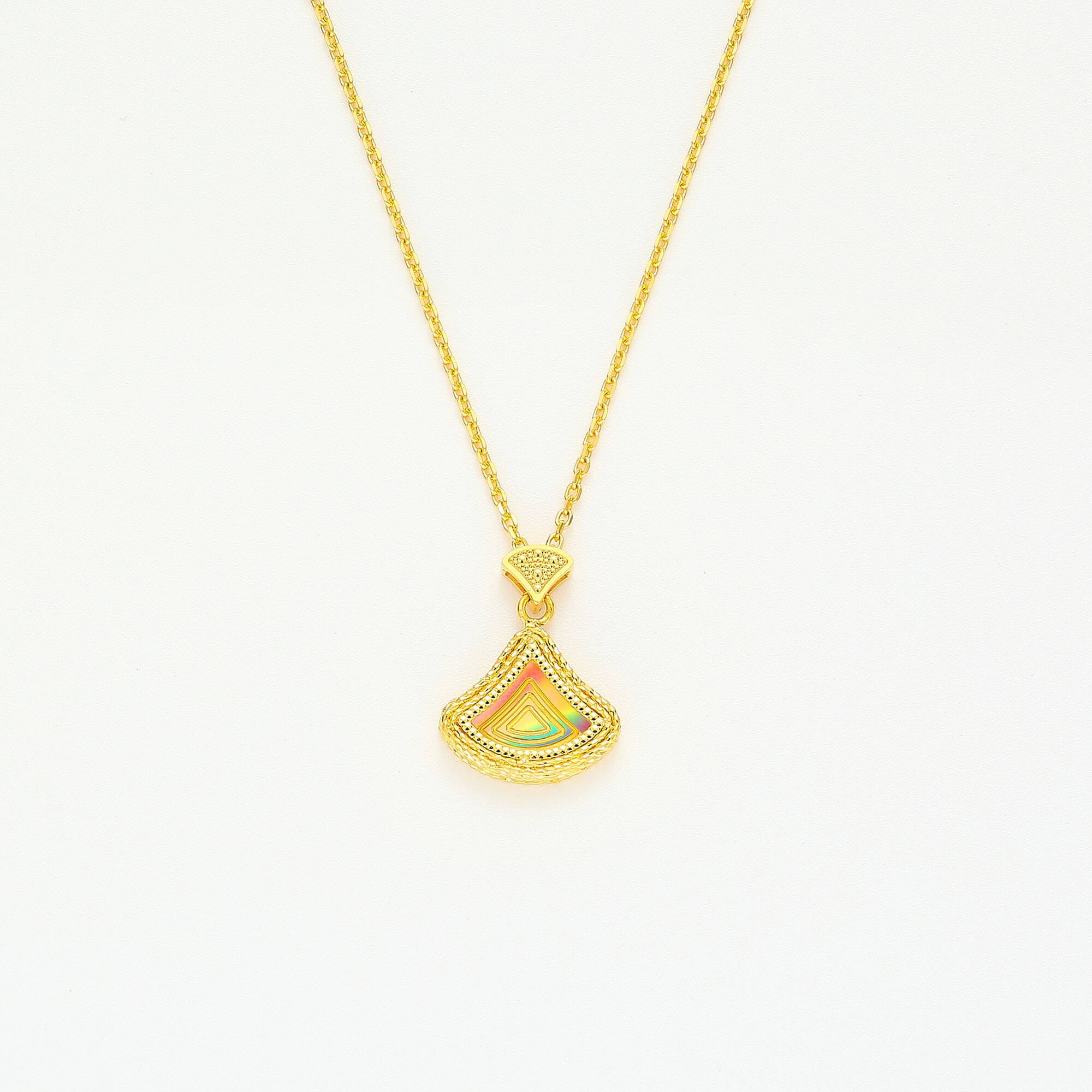Ethereal Grace · 5G Gold Colorful Filigree Lucky Necklace