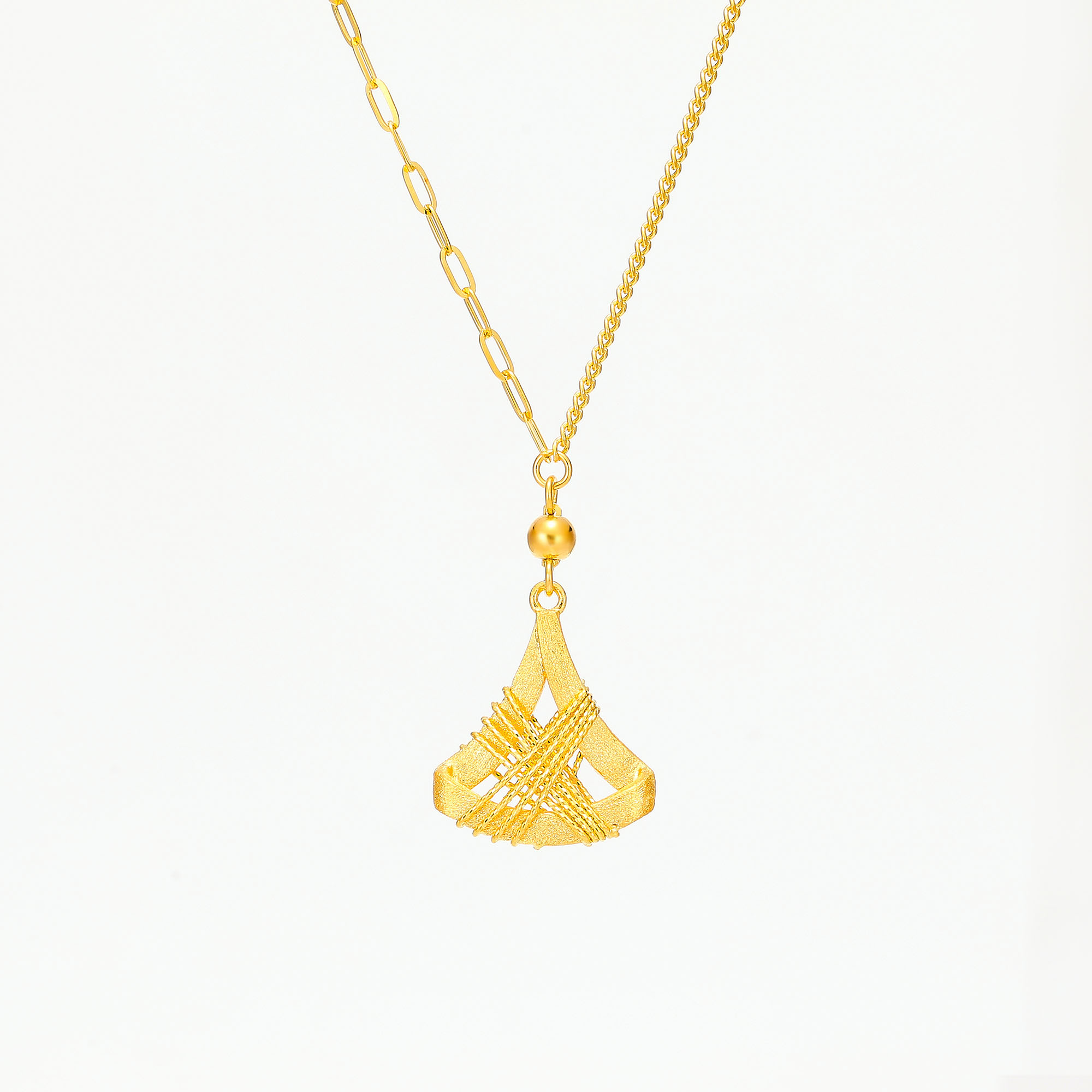 Youthful Bloom Series · 5G Gold Velvet Gold Filigree Little Dress Necklace