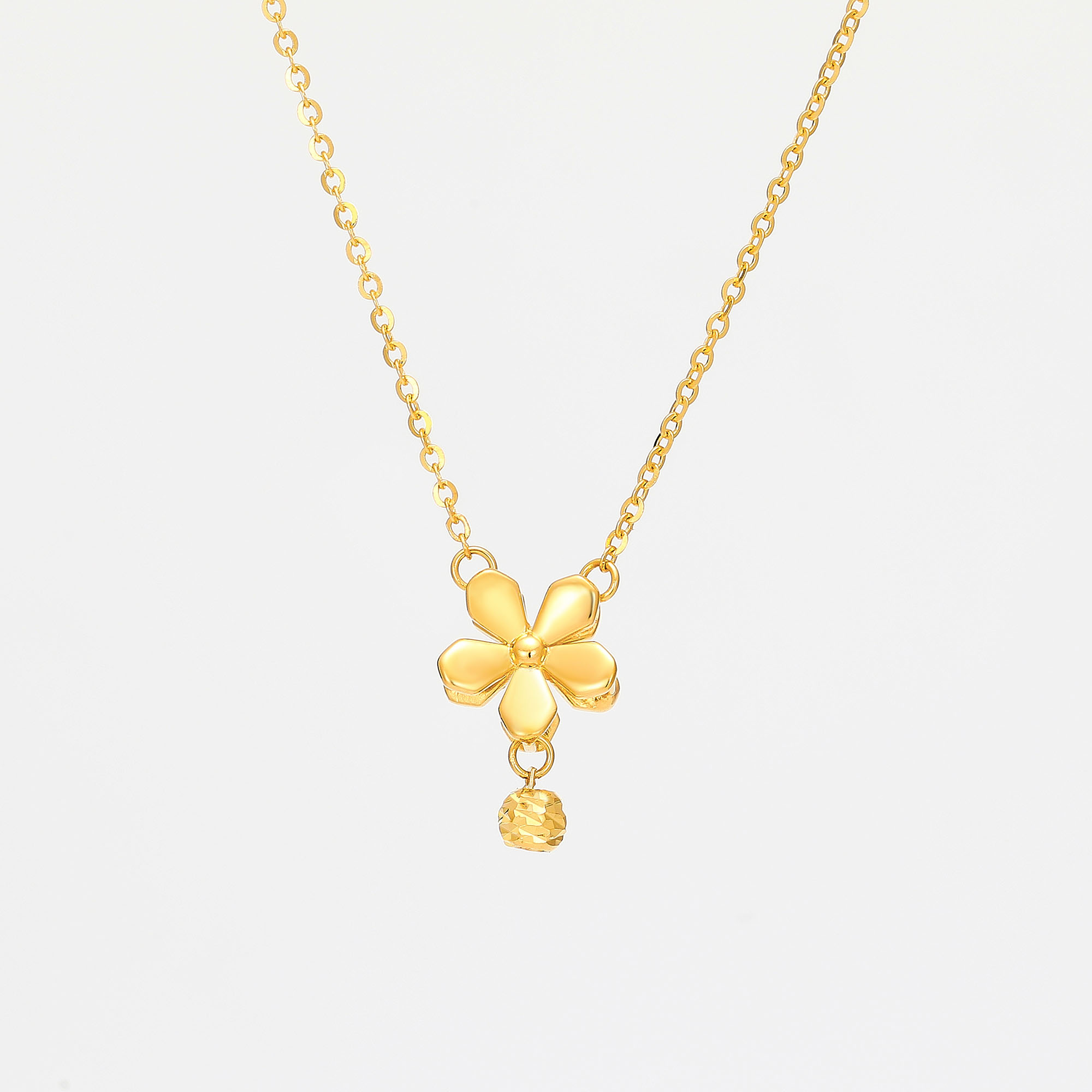 Spring Sakura Shadow · 5G Gold Mirror - finish Cherry Blossom Necklace