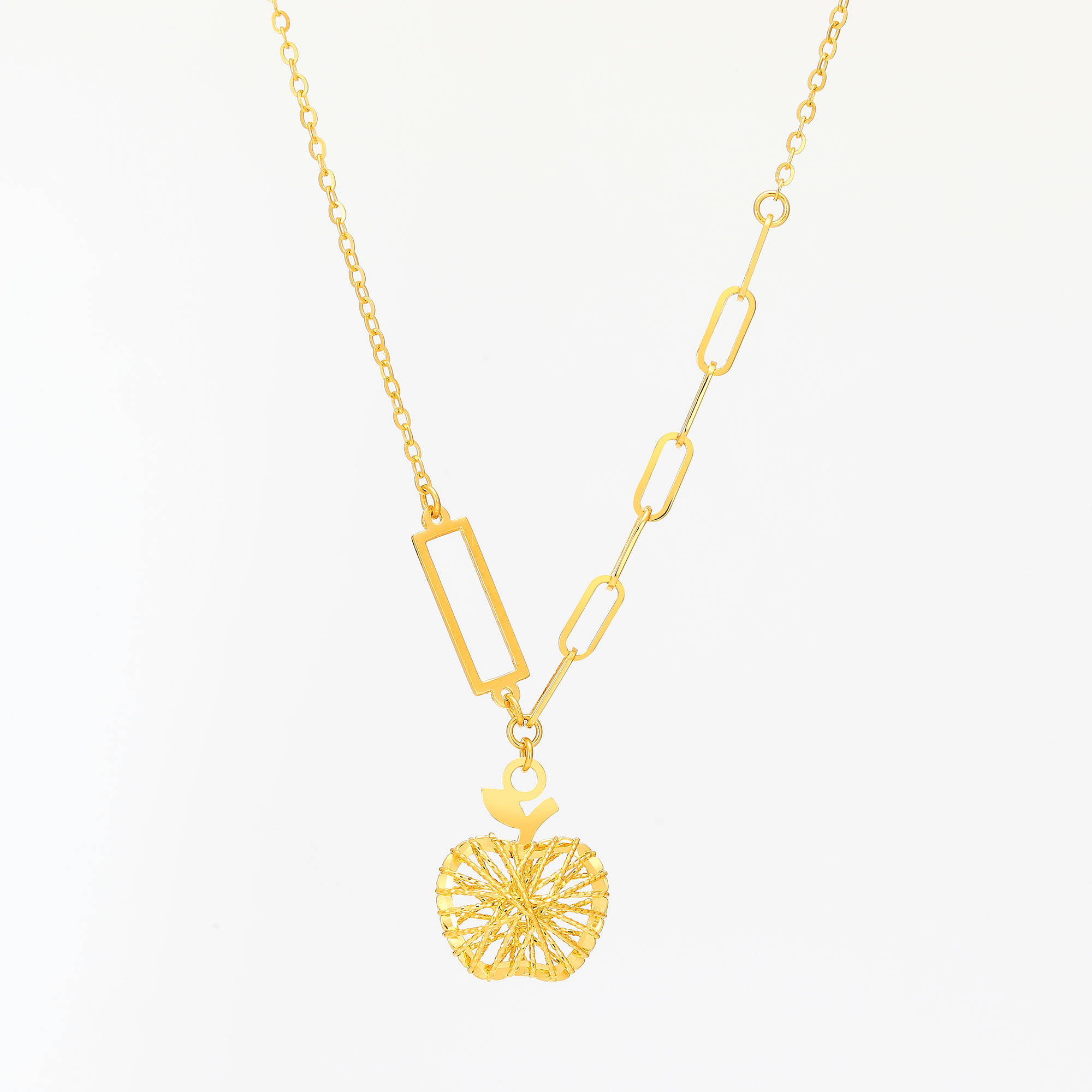 Little Apple · 5G Gold Filigree Necklace
