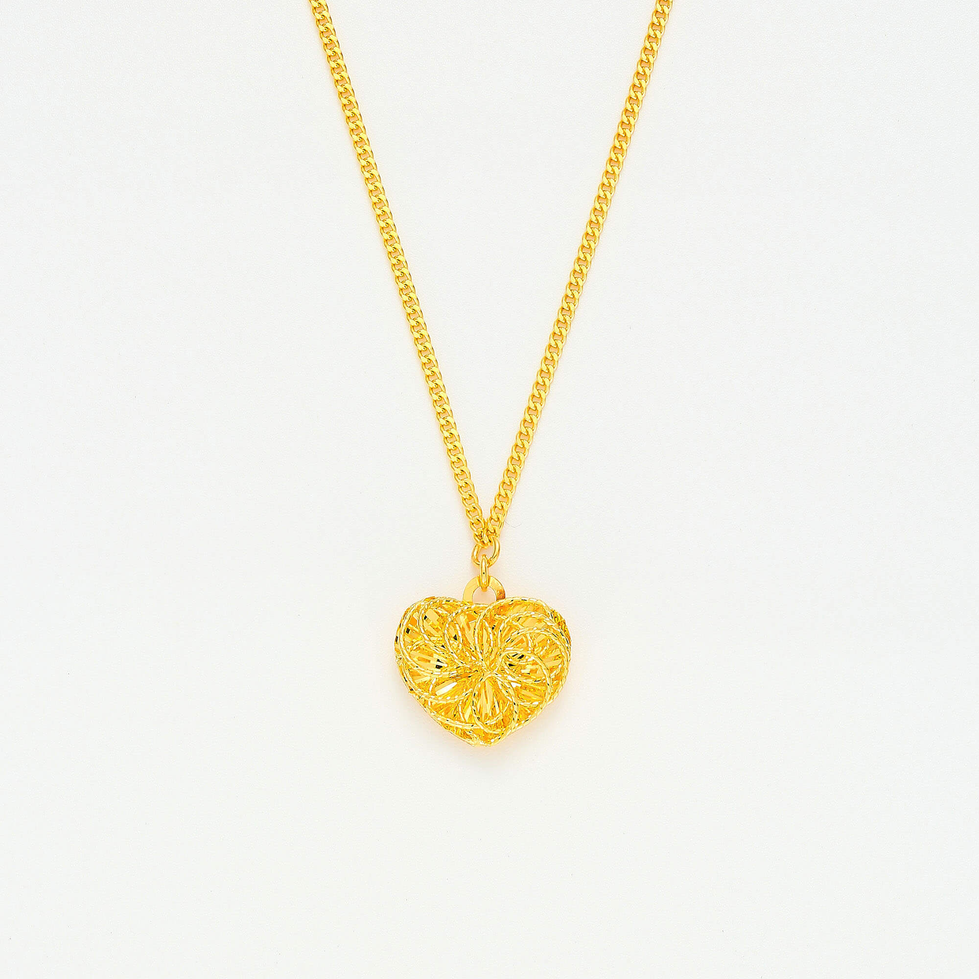 Romantic Heart-Trace Series · 5G Gold CNC Filigree Necklace