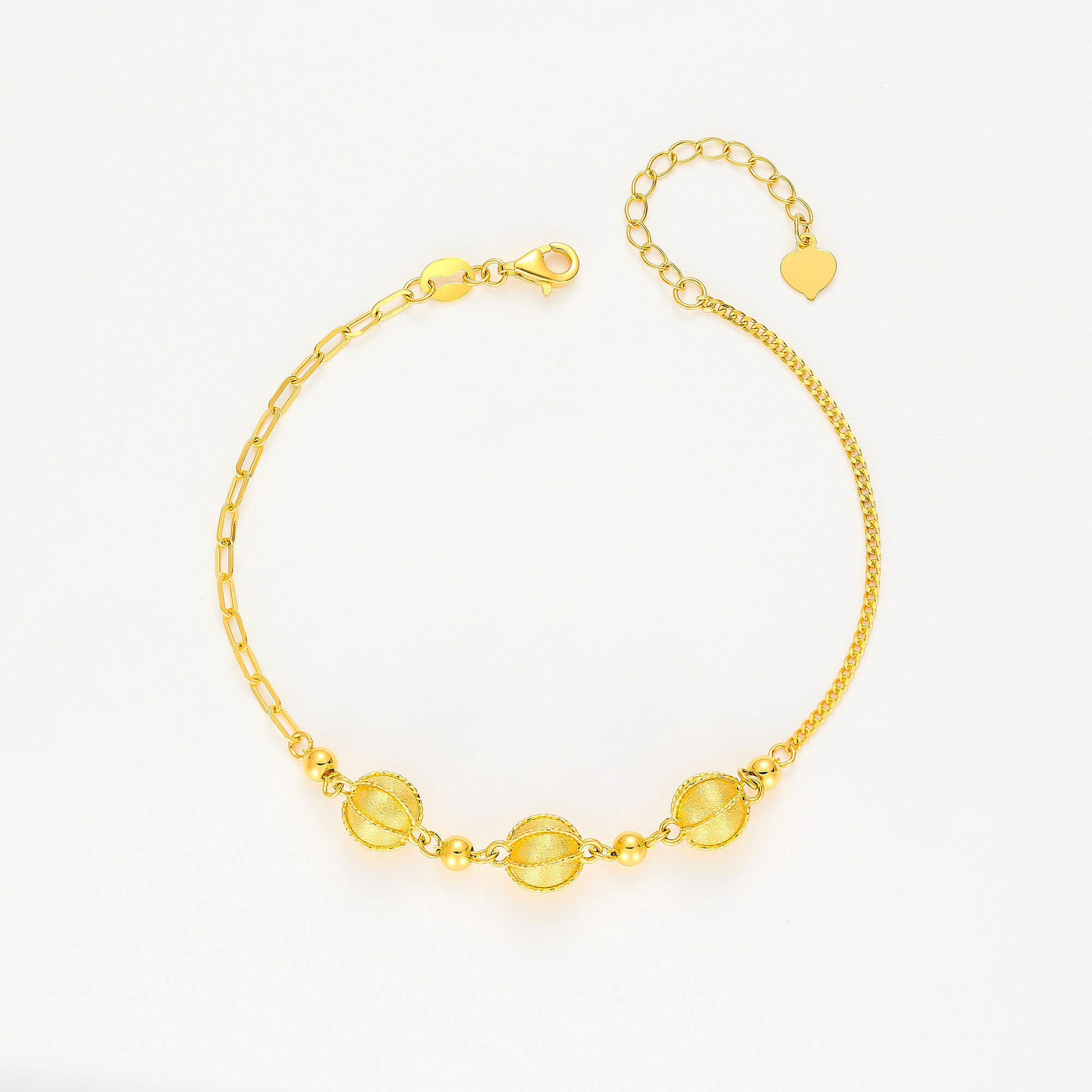 Glowing Elegance Collection · 5G Gold Lucky Bead Bracelet