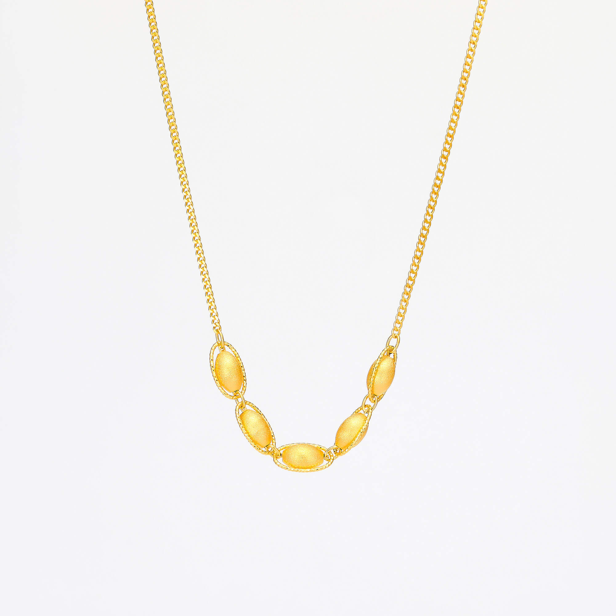 Velvet Light and Shadow Series · 5G Gold Velvet Gold Bead Necklace