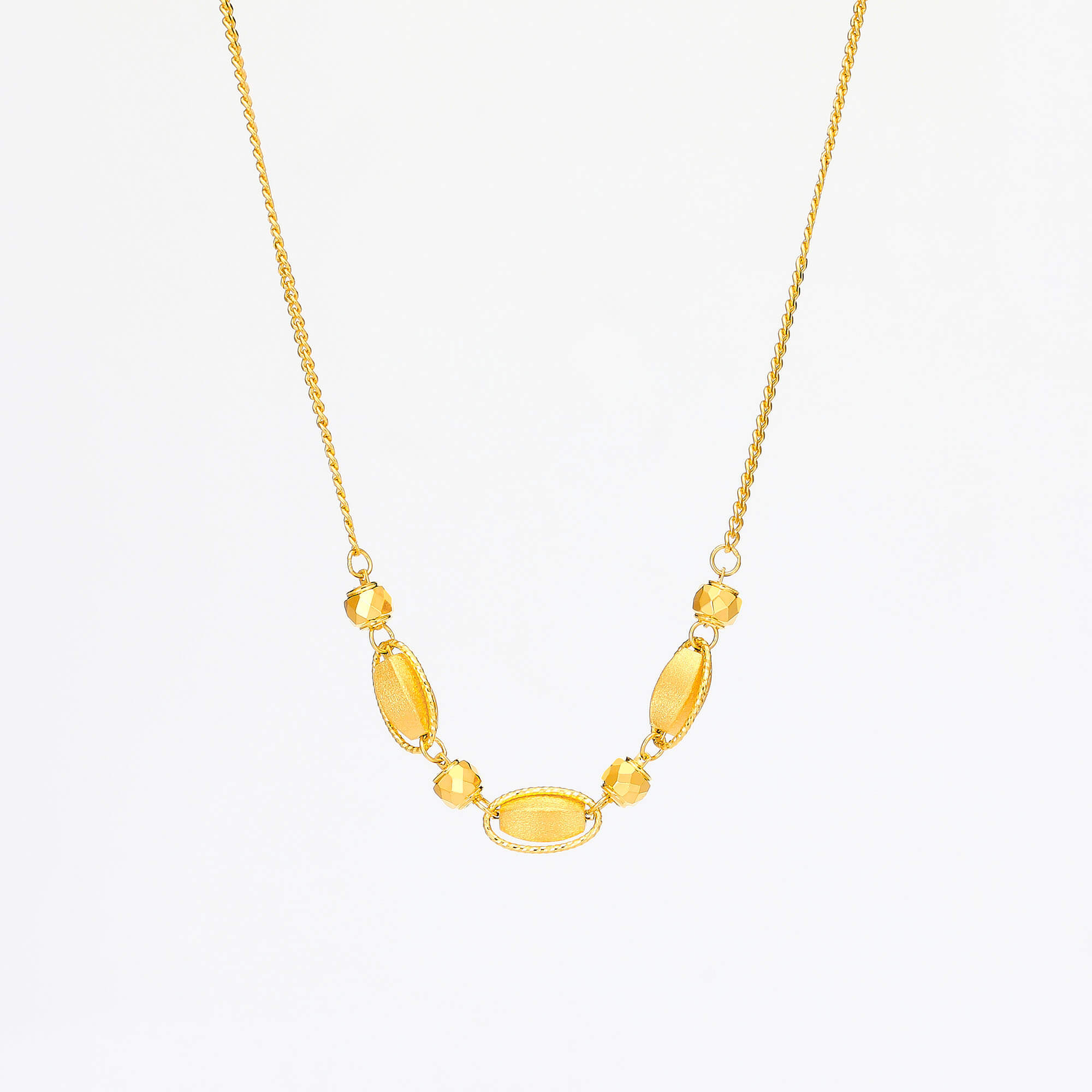 Velvet Light and Shadow Series · 5G Gold Bead Necklace