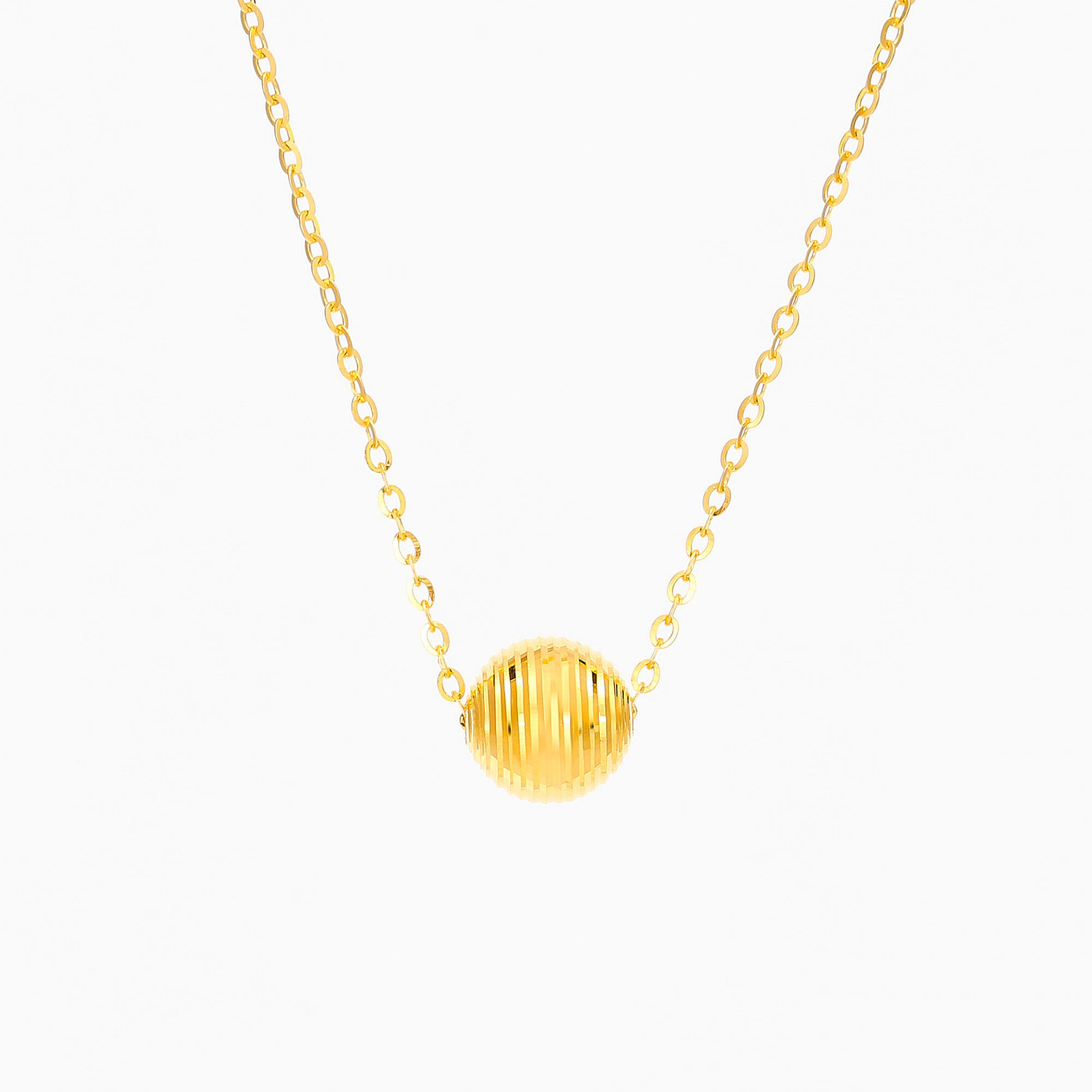 Moli · Prism Shadow · 5G Gold CNC Lucky Bead Necklace