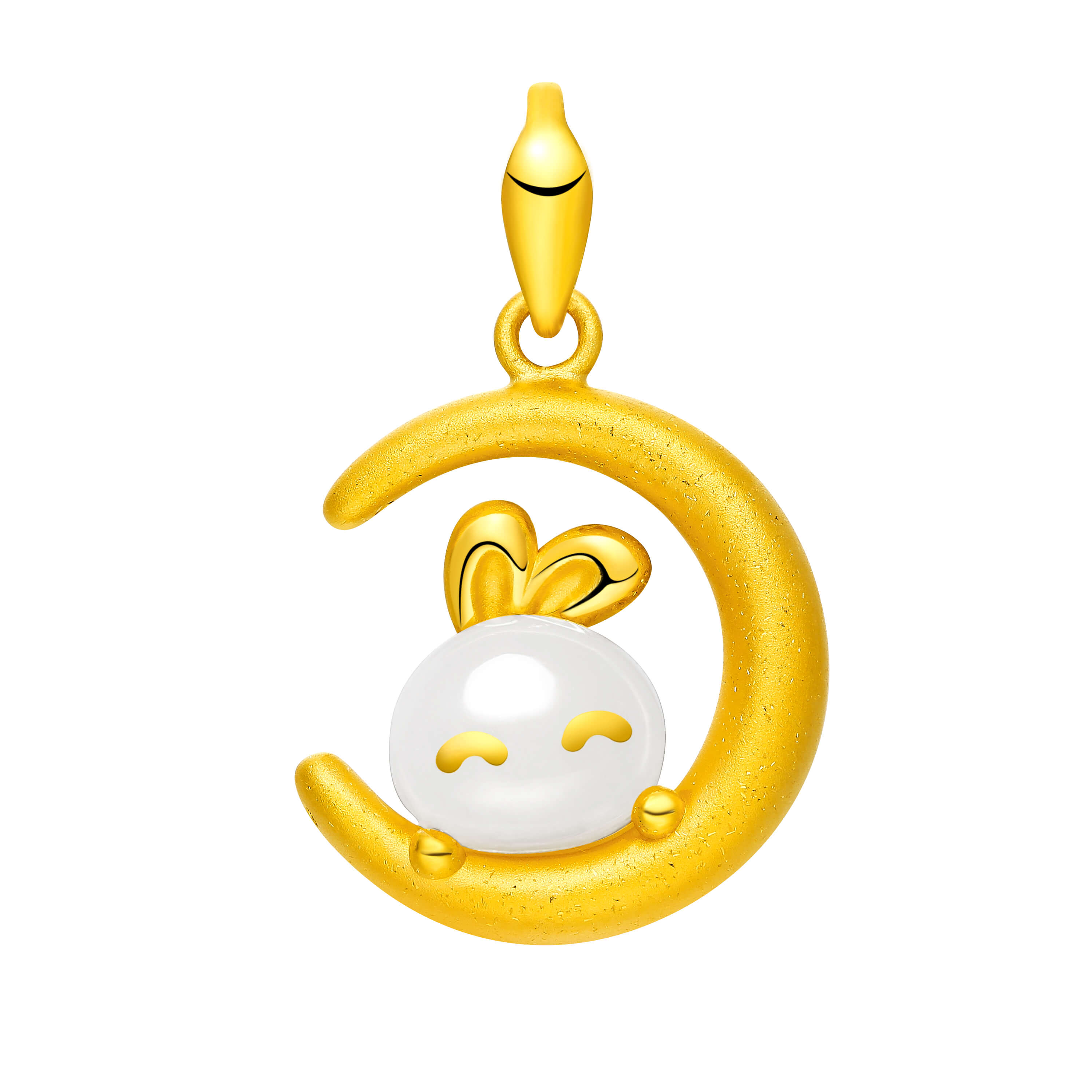 Little Rabbit Series · Pure Gold Hetian White Jade Pendant