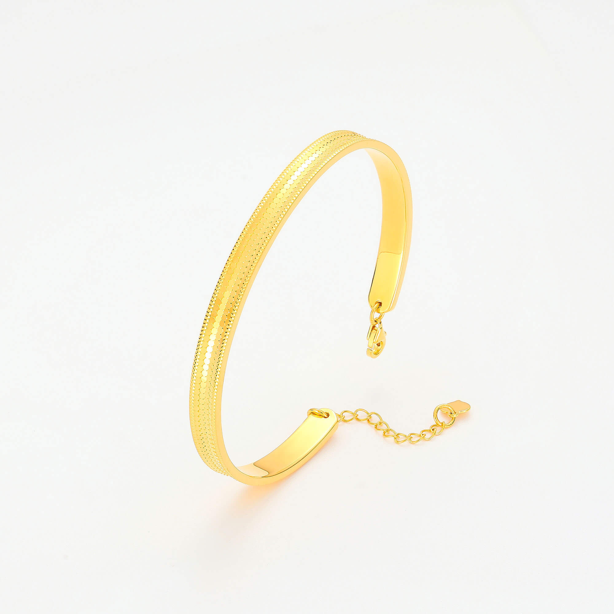 Harmonious Light & Elegance · 5G Gold CNC Open Bracelet