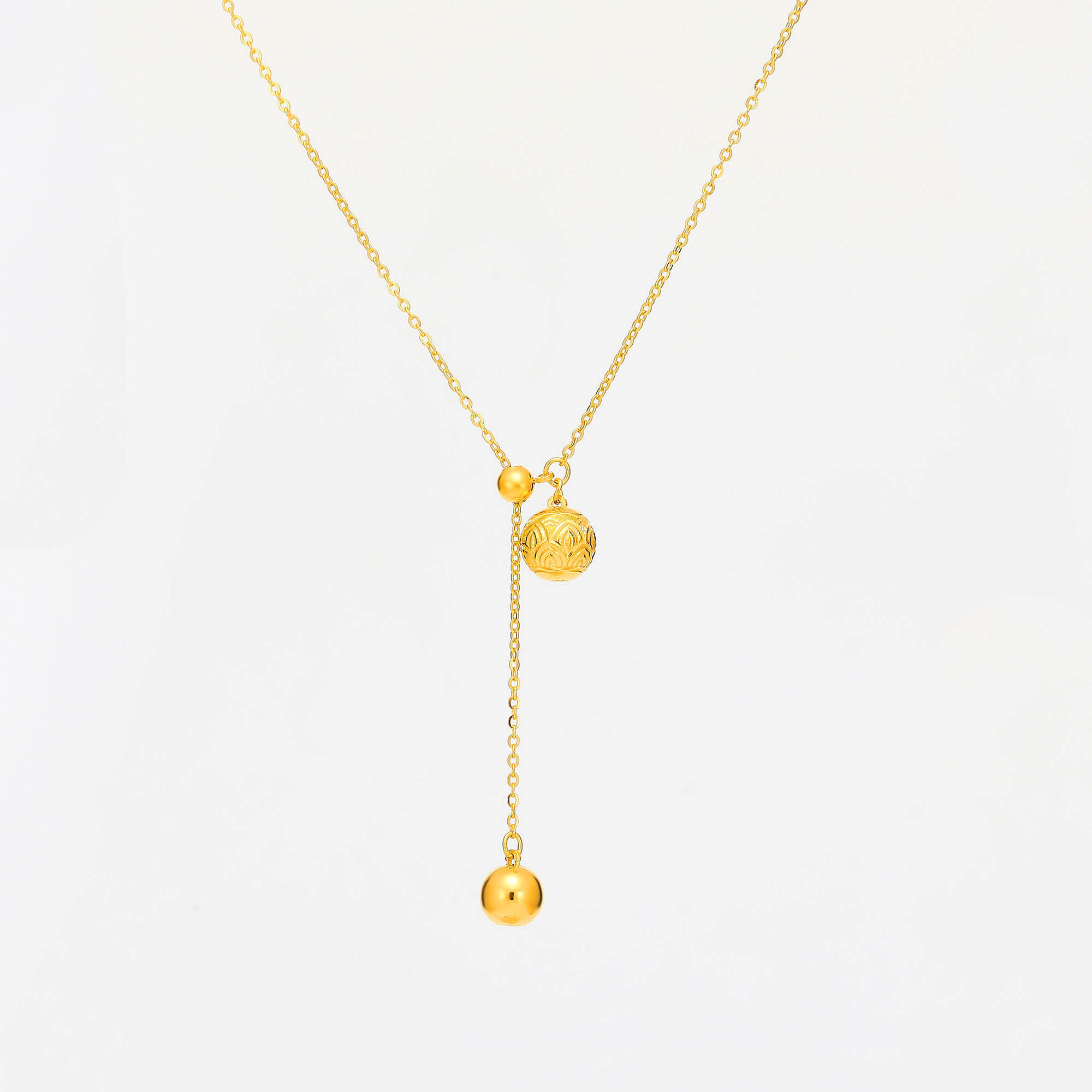 Good Luck & Perfection · 5G Gold CNC Lucky Bead Necklace