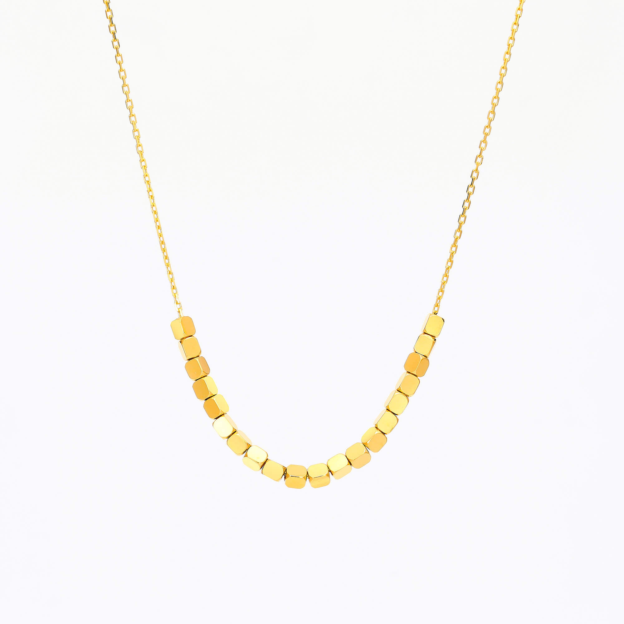 Sugar Cube Elegance Series · 5G Gold Mini Sugar Cube Necklace