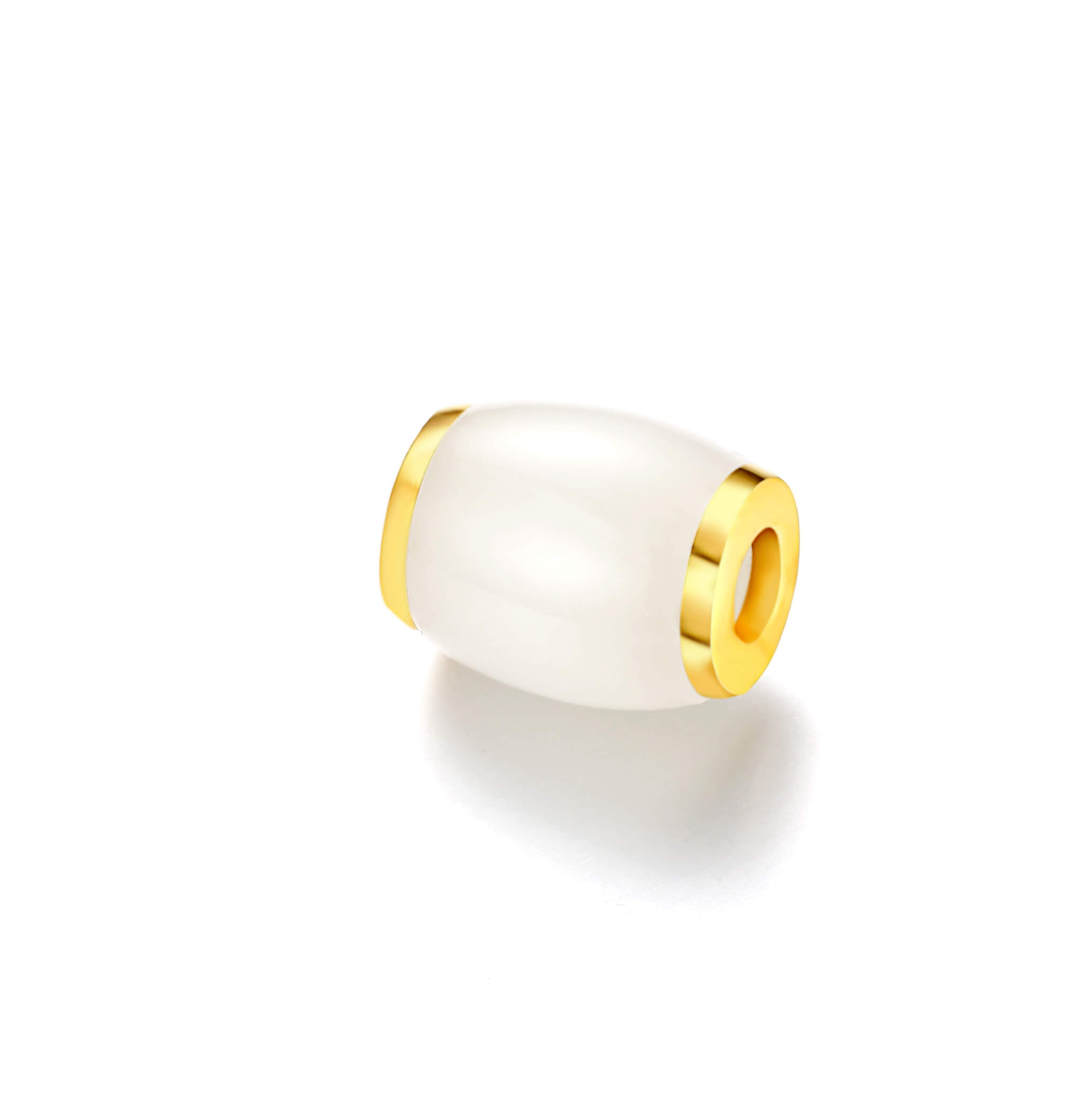 Fortune Turn Collection · 5G Gold & Hetian White Jade Eternal Circle Pendant