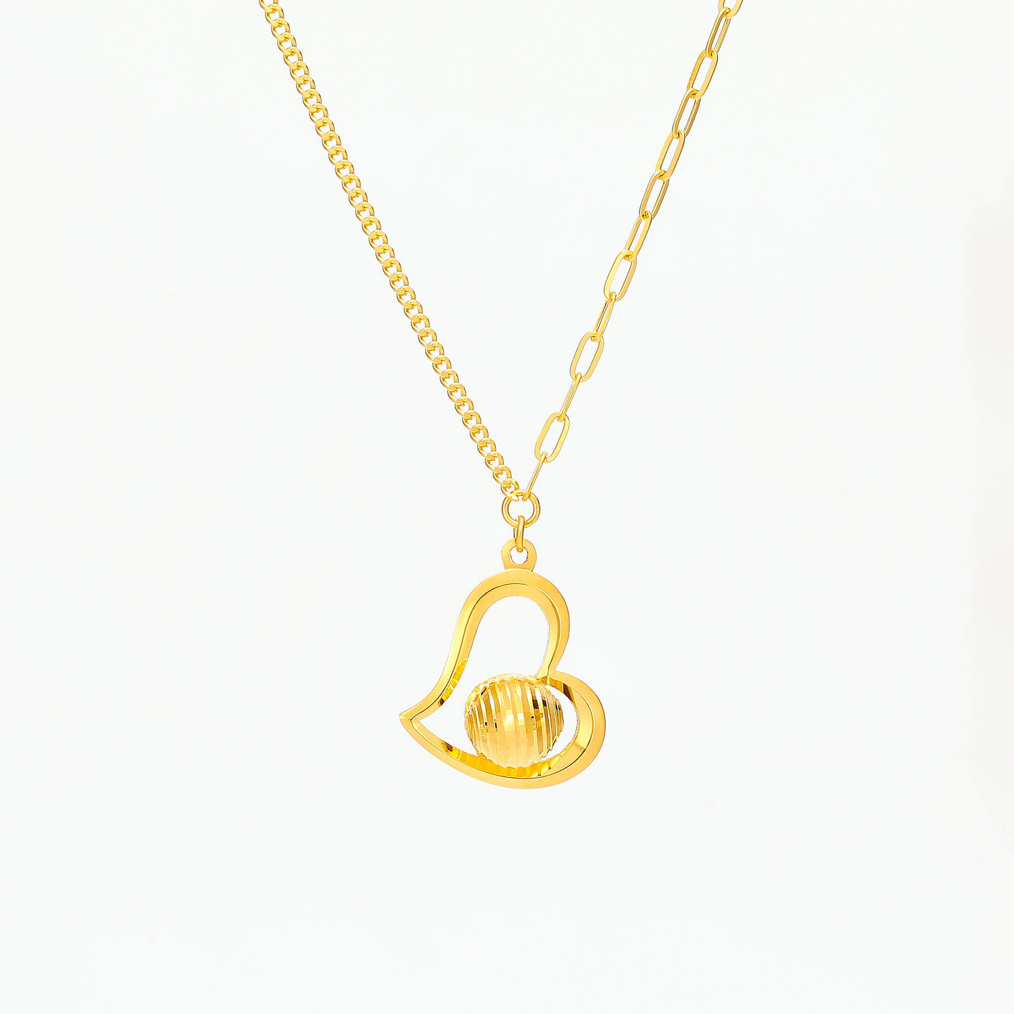 Heartfelt Confession · 5G Gold CNC Love Necklace