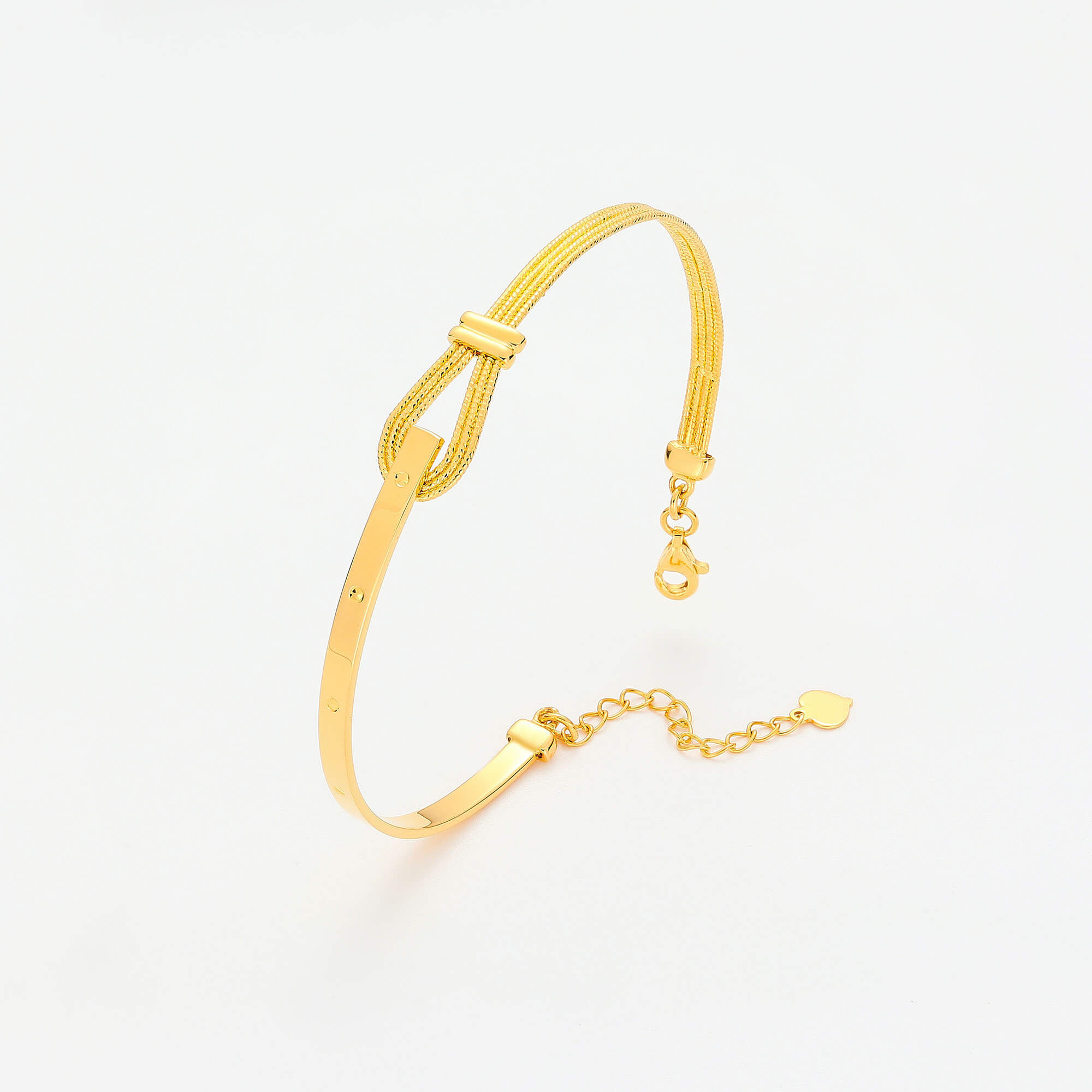 Lucky Horseshoe Buckle · 5G Gold Filigree Mirror Gold Bracelet