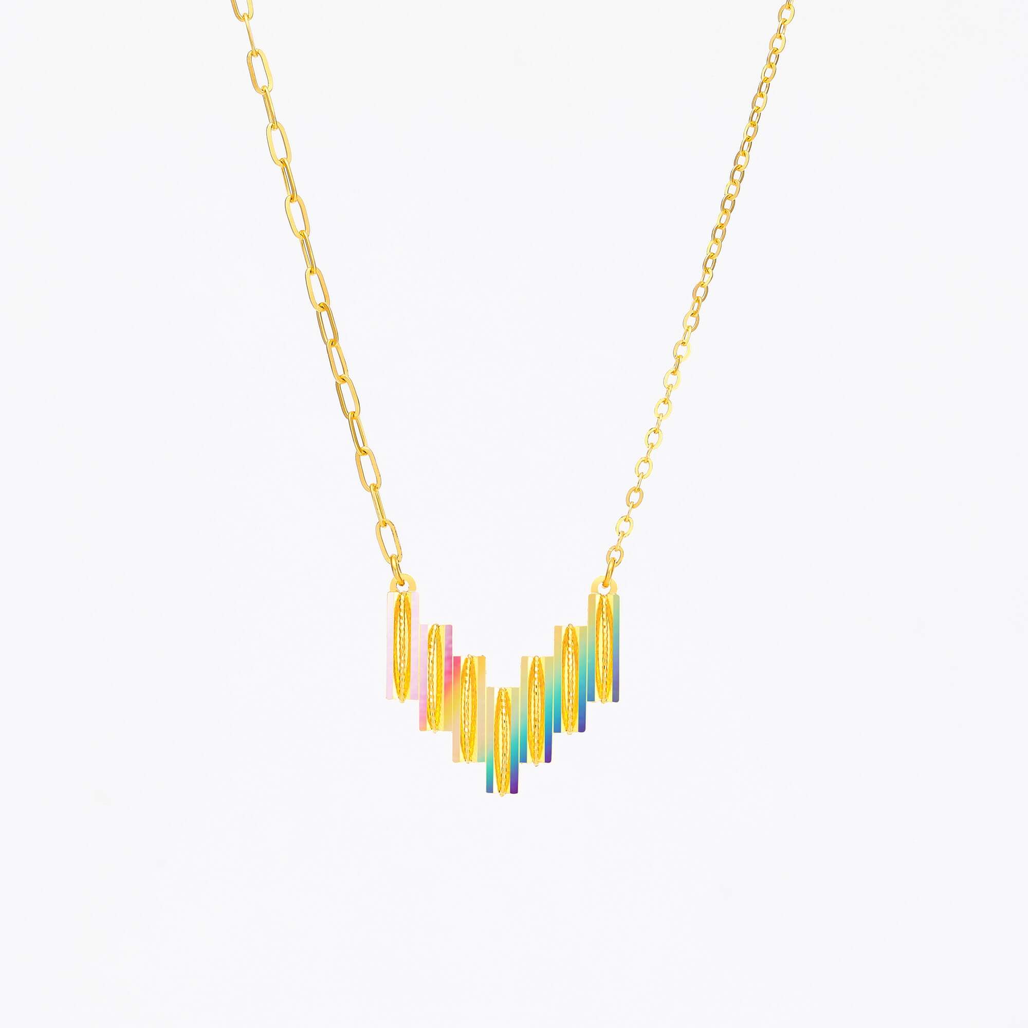 Silk Phantom · 5G Gold Iridescent Filigree Necklace