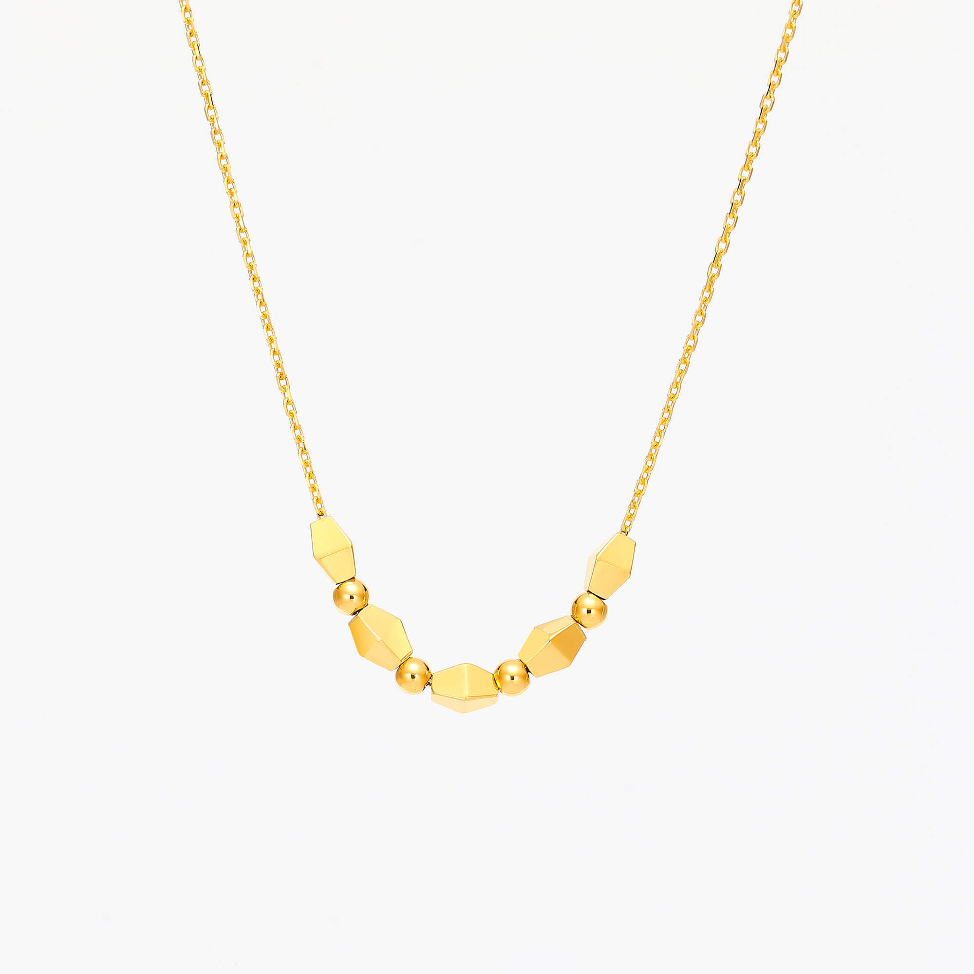 Modern Prism Realm Series · 5G Gold CNC Bead Necklace