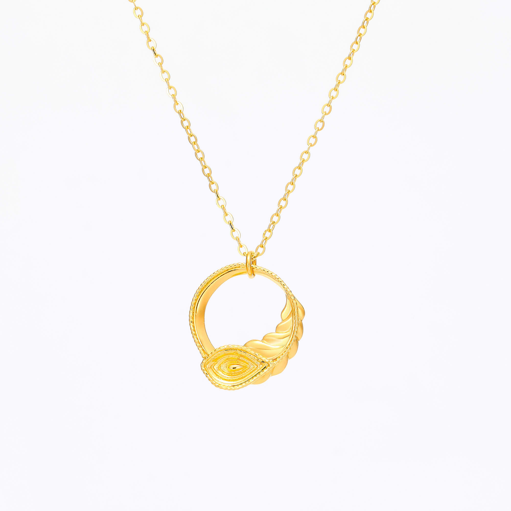 Quanyu · 5G Gold Mirror Gold Feather Necklace