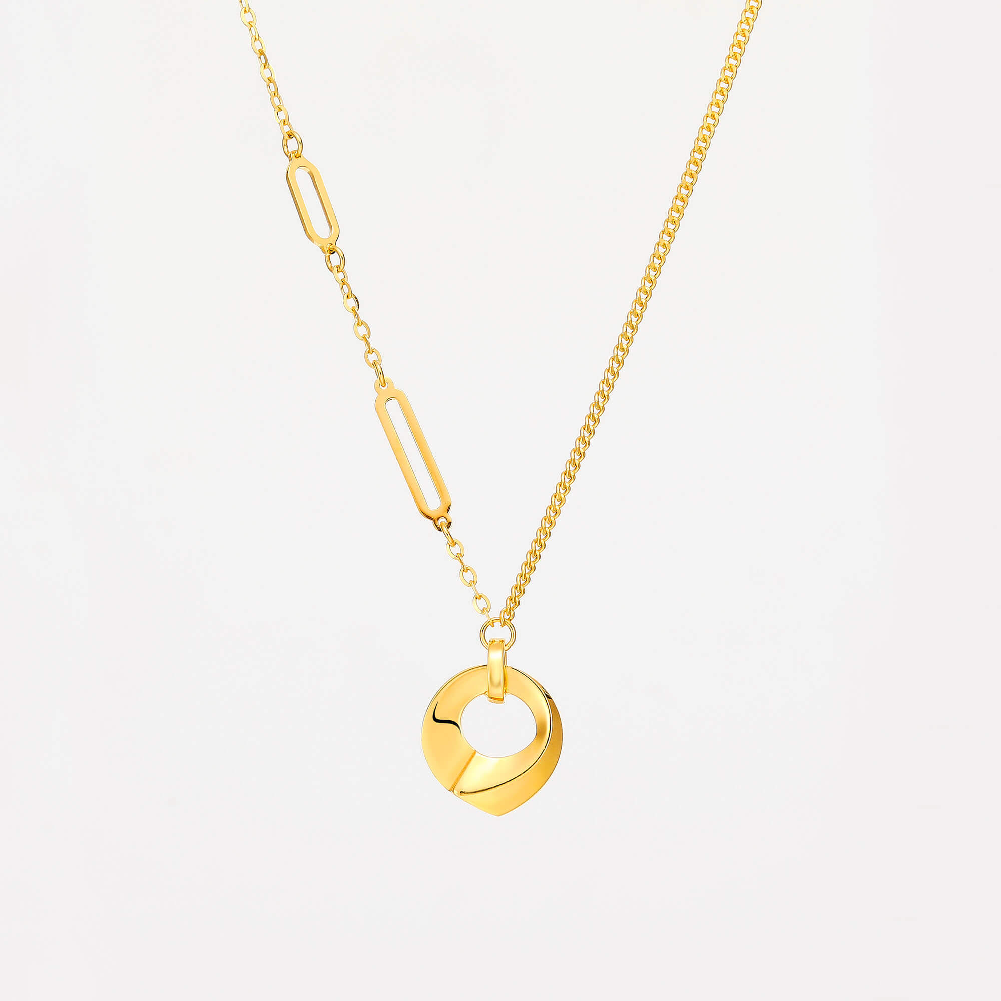 Modern Simplicity Series · 5G Gold CNC Mirror Gold Necklace