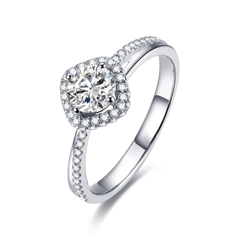  18K gold cluster diamond ring, wedding ring.