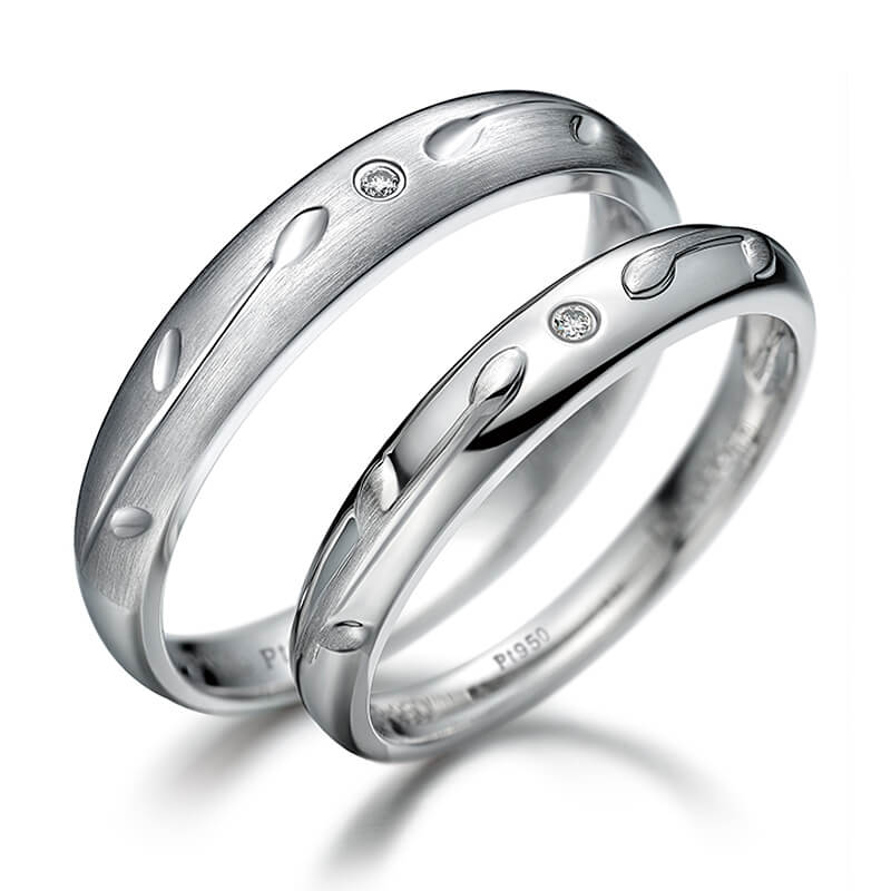 "Intertwined Branches" Diamond Couple's Ring