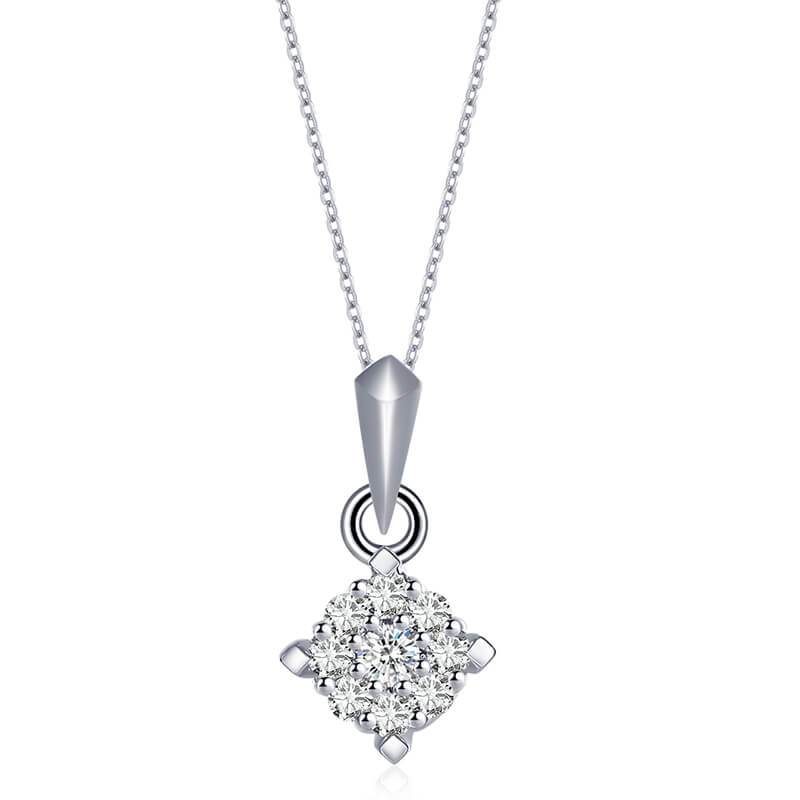 18K Gold Diamond Embrace Love Pendant with Cluster-Set Carat Effect