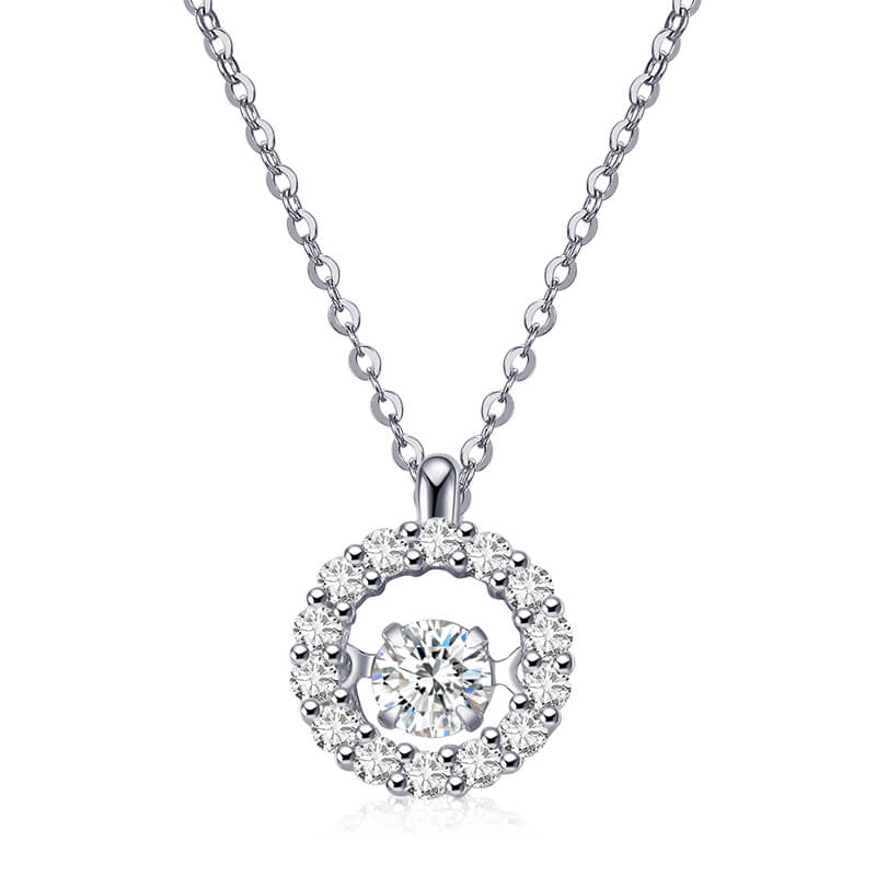  White 18K Gold Stylish Diamond Cluster-Set Pendant