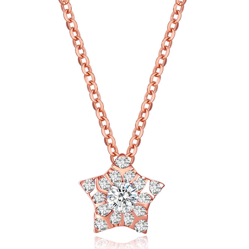 Women's Diamond Necklace - Pleasant Time Series. Wish - Necklace 18K Rose Gold.