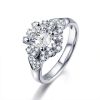  Luxury cluster diamond wedding ring for women, Shining Blazing Love Series 6, main ring.