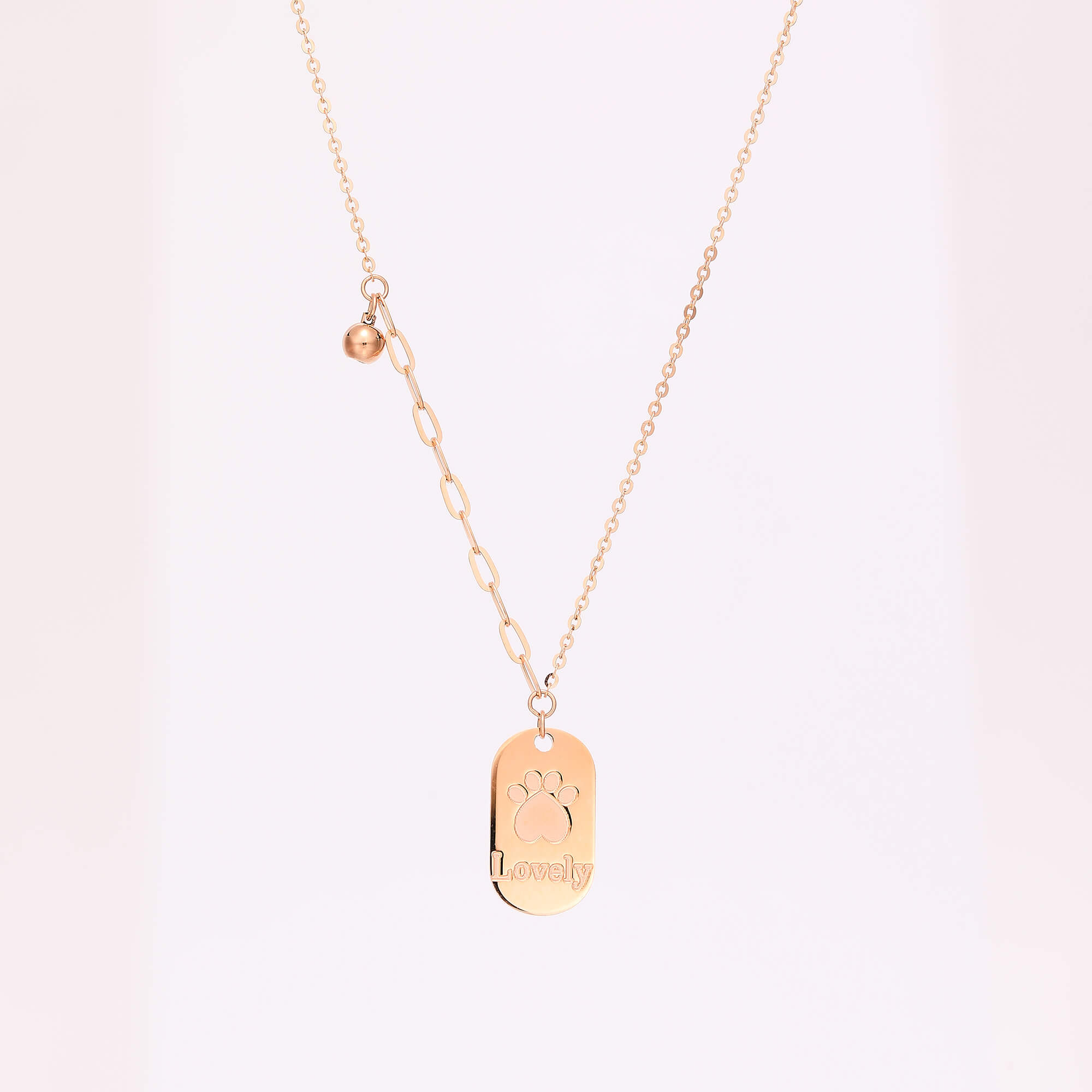 Lovely Pet Paw Print · K Gold Plaque Necklace