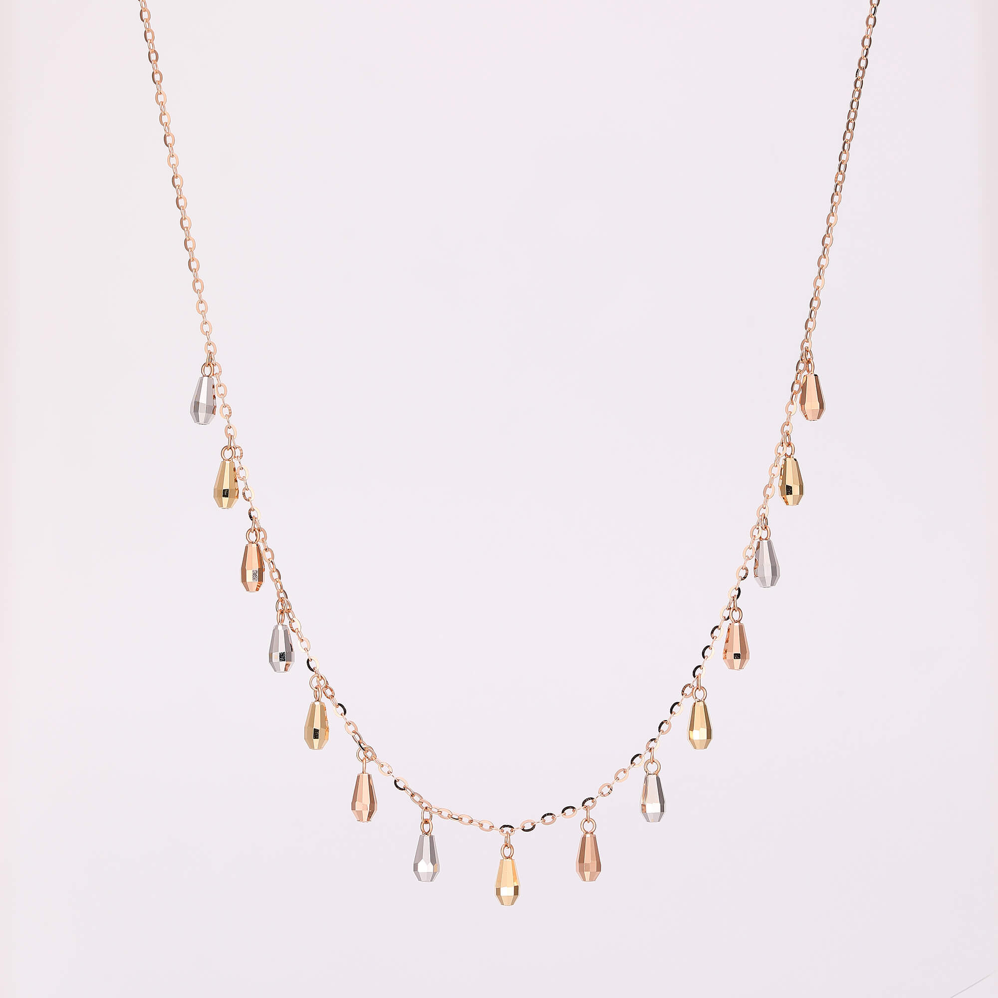  Urban Two-Tone Series · K Gold Geometric Bead Bicolor Necklace