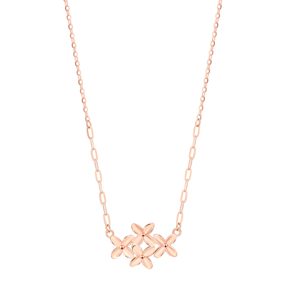Lucky Flower Pose Collection ·K - Gold Necklace